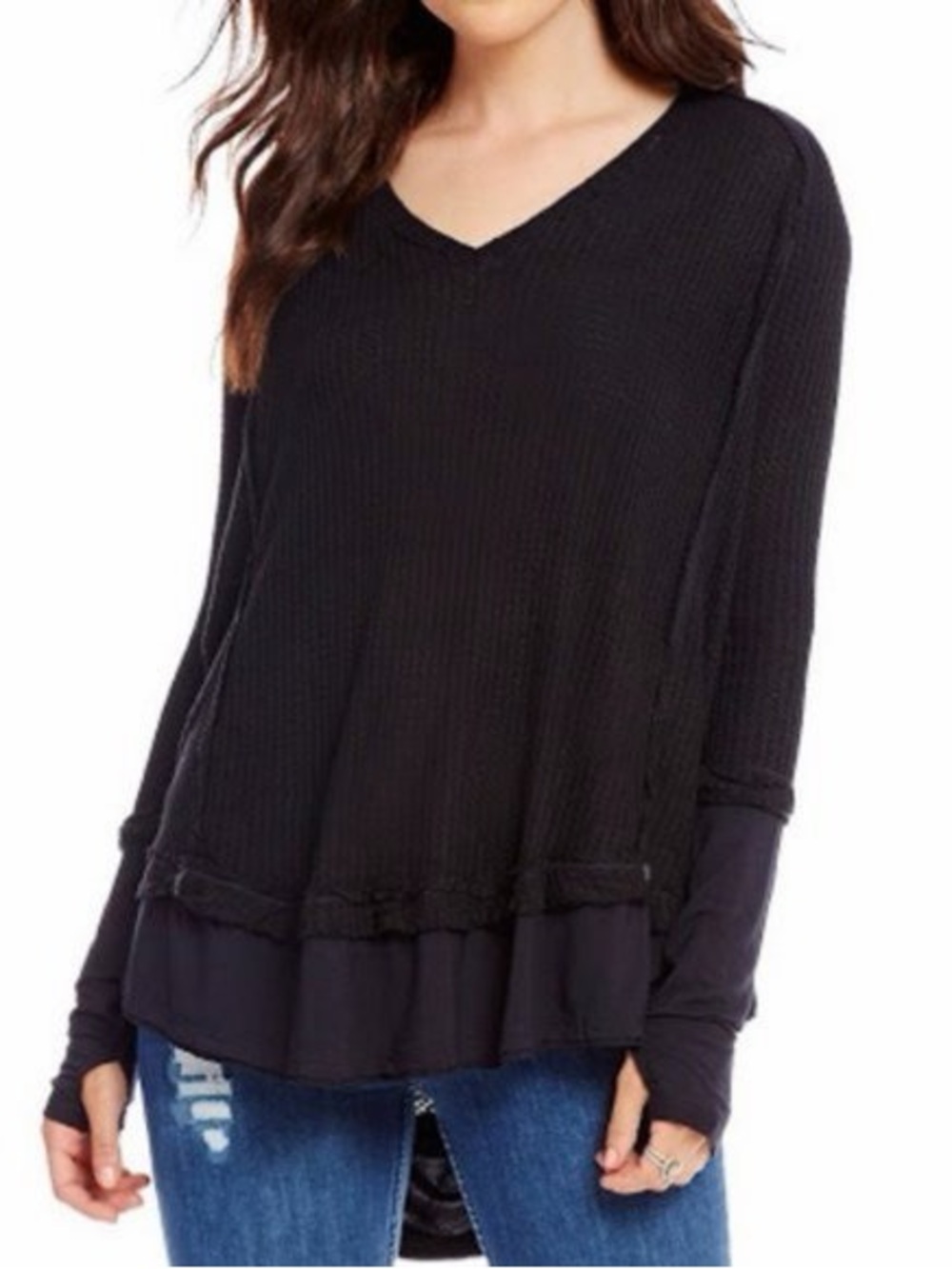 Free People Laguna Thermal in Black Size XS